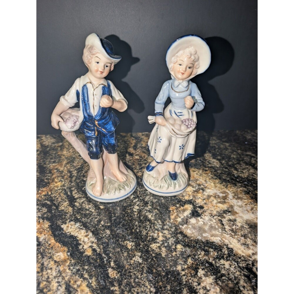 Country Boy / Girl Figurine / Porcelain